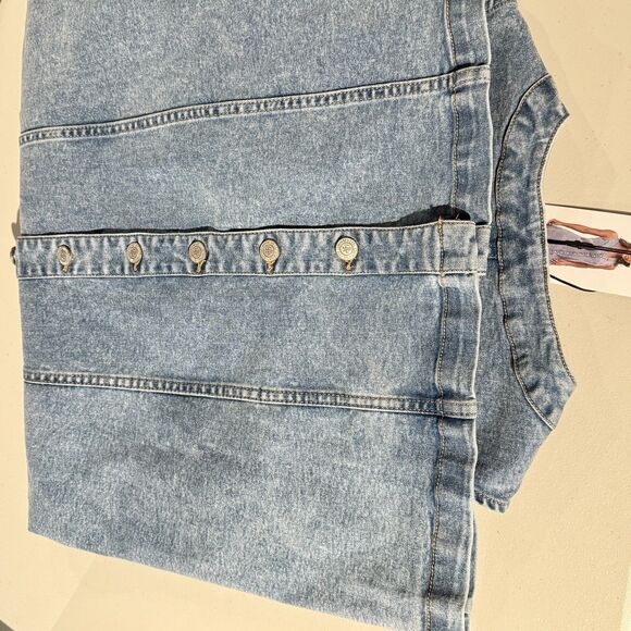 Frye Ladies Denim Mini Dress Size Large Light Wash Sleeveless NEW - Picture 5 of 16